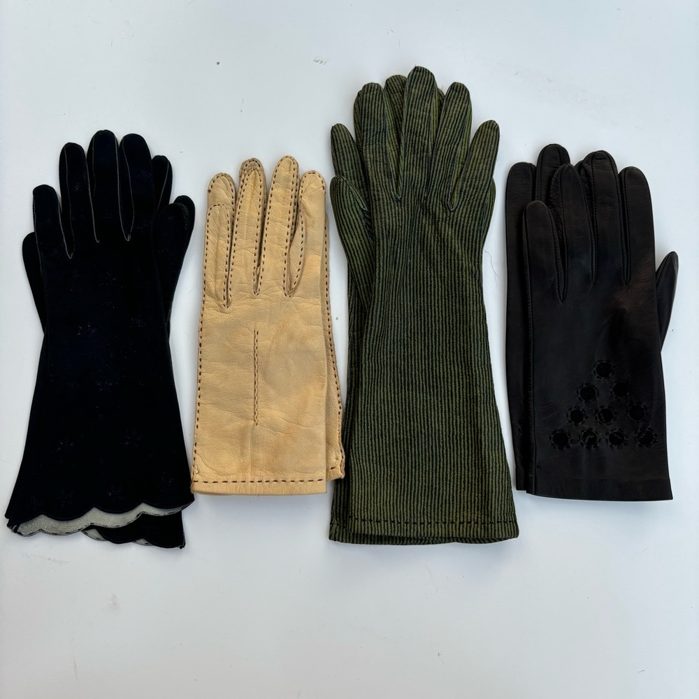 Bundle of 4 pairs of vintage kidskin gloves